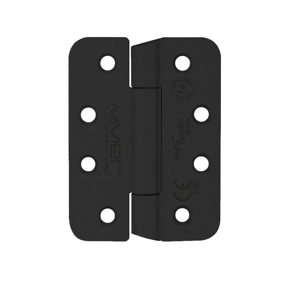 Matt Black Extremely Heavy Duty Grade 14 Concealed Knuckle Hinges 102mm x 76mm x 3mm – Anti-ligature