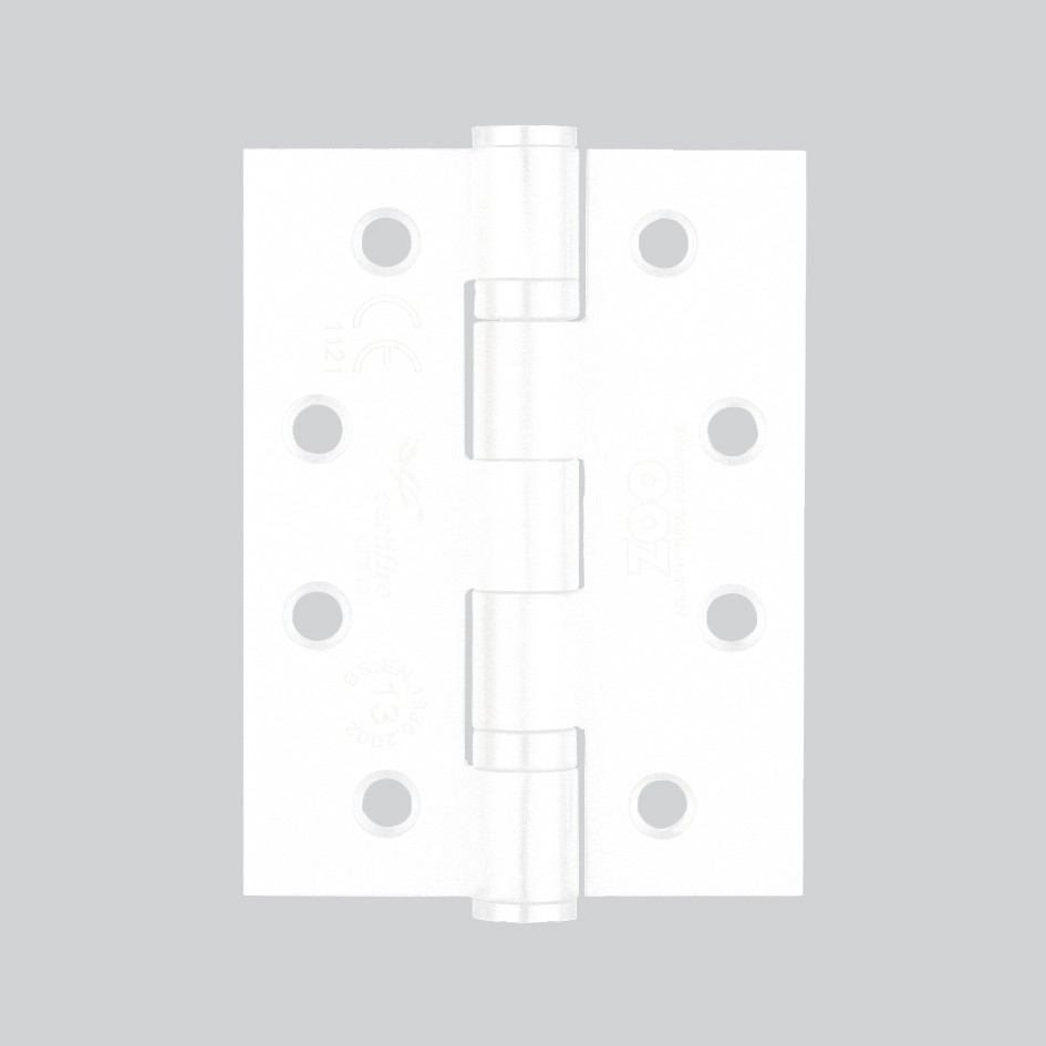 Matt White Heavy Duty Ball Bearing Hinges 102mm x 76mm x 3mm