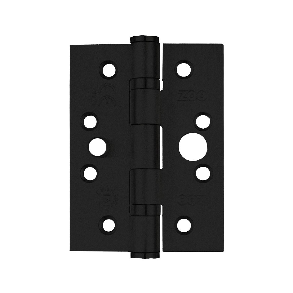 Matt Black Heavy Duty Security “Dog Bolt” Ball Bearing Hinges 102mm x 76mm x 3mm