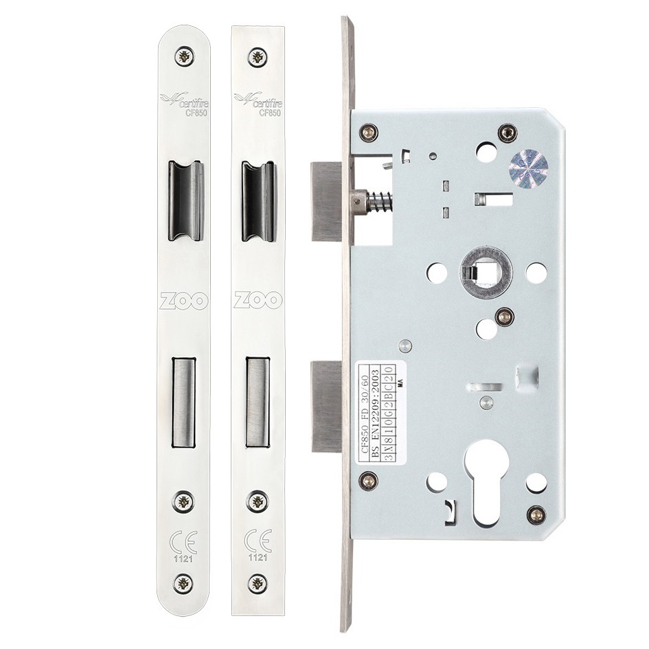 Polished Stainless Steel Heavy Duty Architectural DIN Euro Sash Lock Case (DDA)