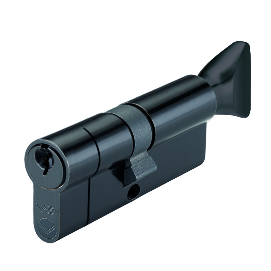 Matt Black Antimicrobial Euro Profile Key & Thumb Turn Cylinders (K&T) – Keyed Alike