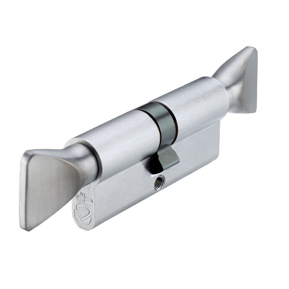 Satin Chrome Plate Euro Profile Double Turn (DT)