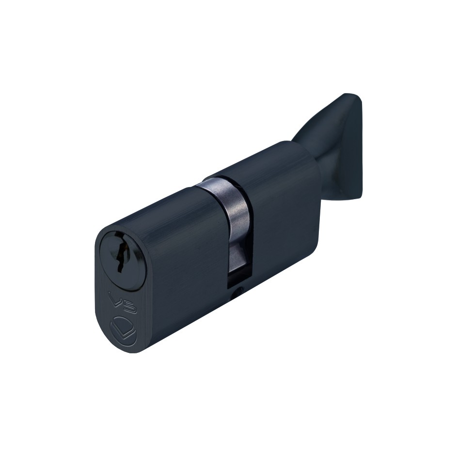 Matt Black Antimicrobial Eco-Friendly Oval Profile Key & Thumb Turn Cylinders (K&T) – Keyed Alike