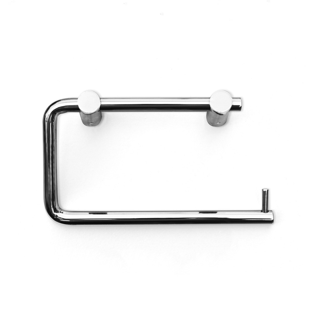 Polished Stainless Steel Round Bar Toilet Roll Holder