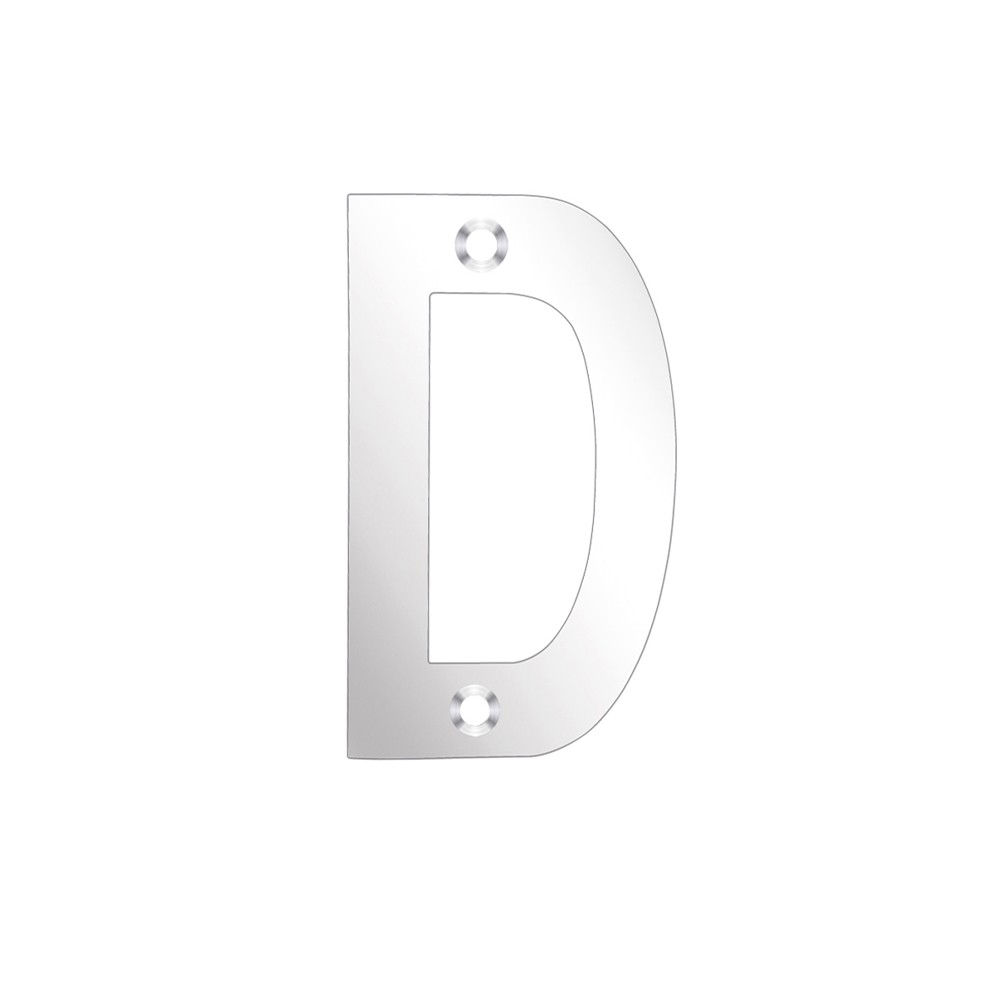 Polished Stainless Steel Letter D - Available in 75mm & 100mm