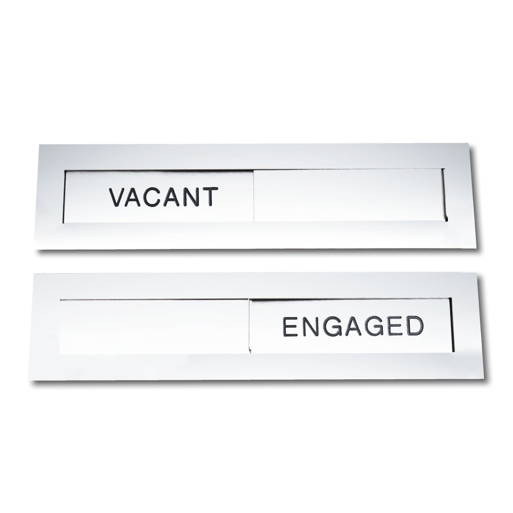 Polished Stainless Steel Self Adhesive Sliding VACANT ENGAGED Signs