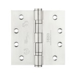 Satin Stainless Steel Antimicrobial Heavy Duty Projection Ball Bearing Hinges 102mm x 102mm x 3mm