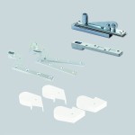 Matt White Antimicrobial Eco-Friendly Double and Single Action Accessory Strap Sets for Floor Springs & Floor Mounted Pivots