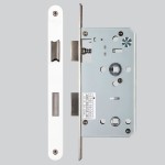 Matt White Antimicrobial Eco-Friendly Heavy Duty Architectural DIN Bathroom Lock Case (DDA)