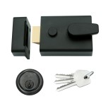 Rim Night Latch 60mm backset - Eco 3 Self-Sanitising Antimicrobial Matt Black