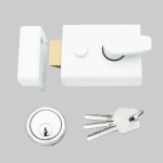 Rim Night Latch 60mm backset - Eco 3 Self-Sanitising Antimicrobial Matt White