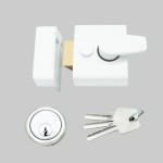 Rim Night Latch 40mm backset - Eco 3 Self-Sanitising Antimicrobial Matt White