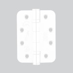 Matt White Heavy Duty Ball Bearing Hinges 102mm x 76mm x 3mm – Radius corners 