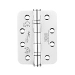 Polished Stainless Steel Heavy Duty Ball Bearing Hinges 102mm x 76mm x 3mm – Radius corners 