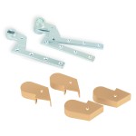 Anti-tarnish Brass Double and Single Action Accessory Strap Sets for Floor Springs & Floor Mounted Pivots