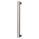 Satin Stainless Steel Antimicrobial Mitred Bolt Through Fixing Pull Handle for Glass Doors complete with Pignose Bolts