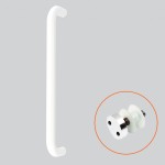 Matt White Antimicrobial Eco-Friendly Tubular “D” Bolt Through Fixing Pull Handles for Glass Doors complete with Pignose Bolts