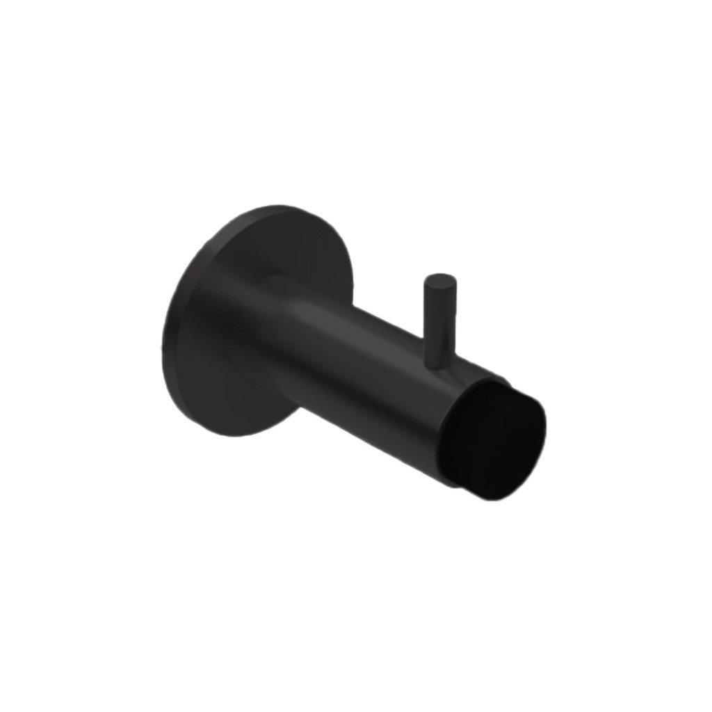 Matt Black Antimicrobial Eco-Friendly Buffered Coat Hook with Peg on Rose