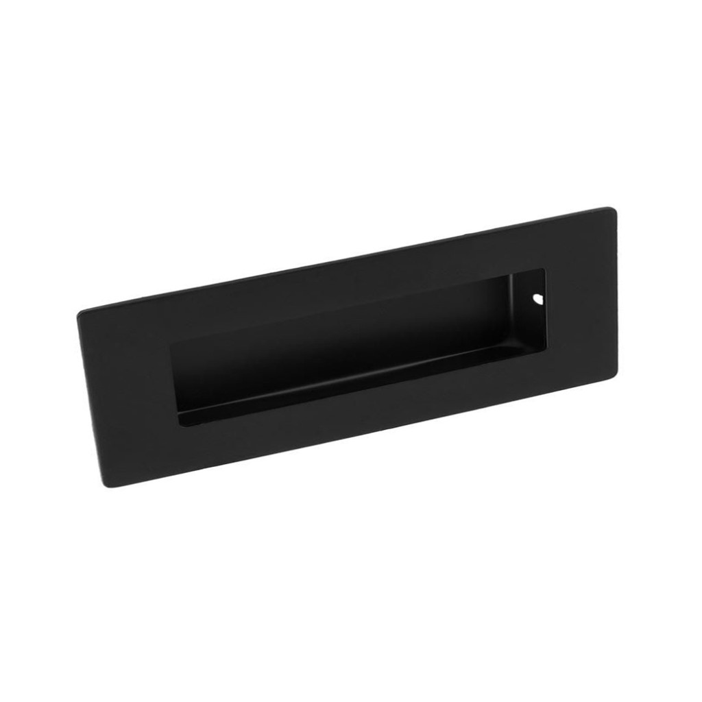 Matt Black Antimicrobial Eco-Friendly Rectangular Flush Pull 180mm x 60mm