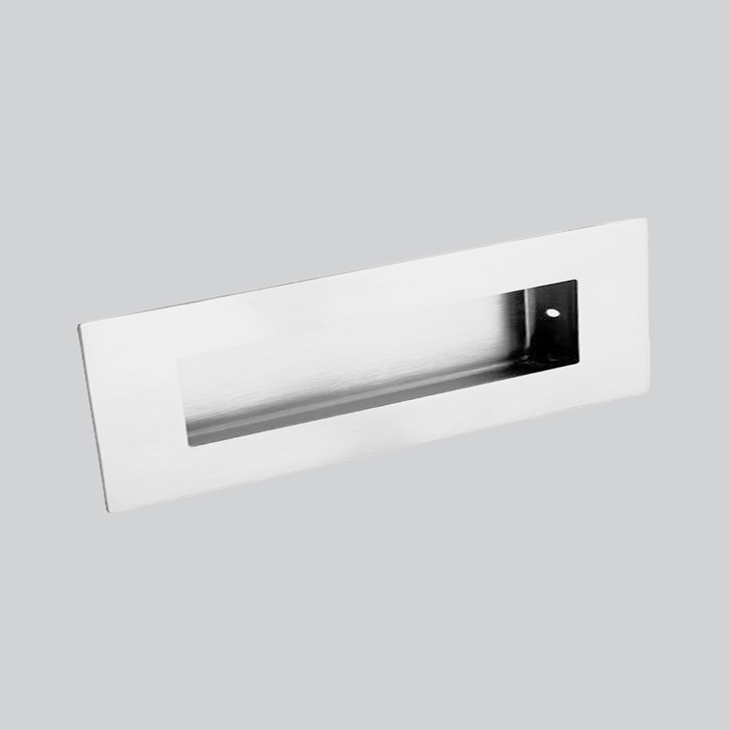 Matt White Antimicrobial Eco-Friendly Rectangular Flush Pull 180mm x 60mm