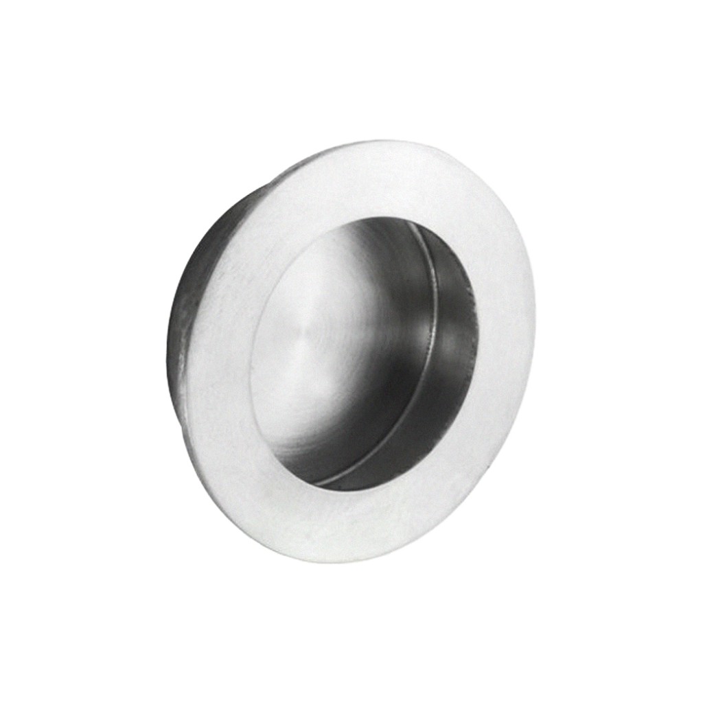 Satin Stainless Steel Antimicrobial Circular Flush Handle 78mm Ø