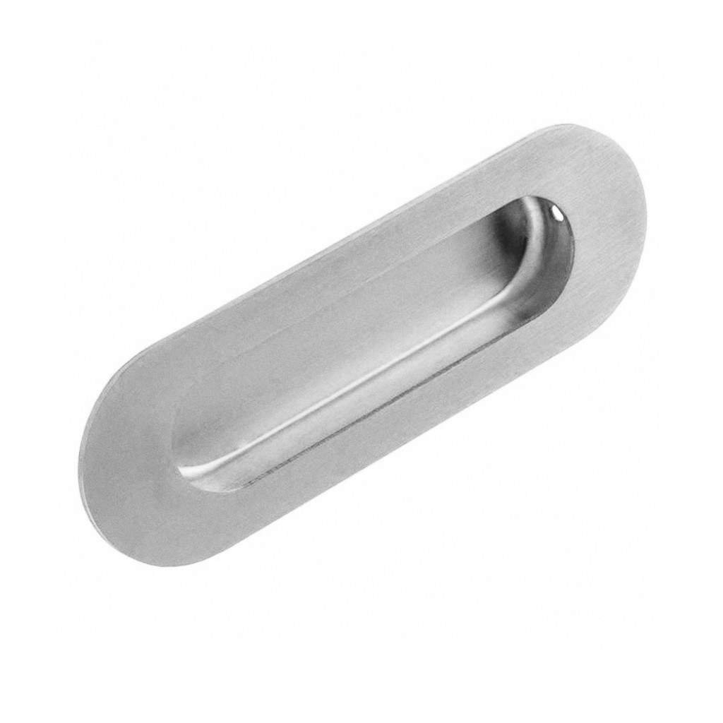 Satin Stainless Steel Antimicrobial Radius Flush Pull 120 x 40mm