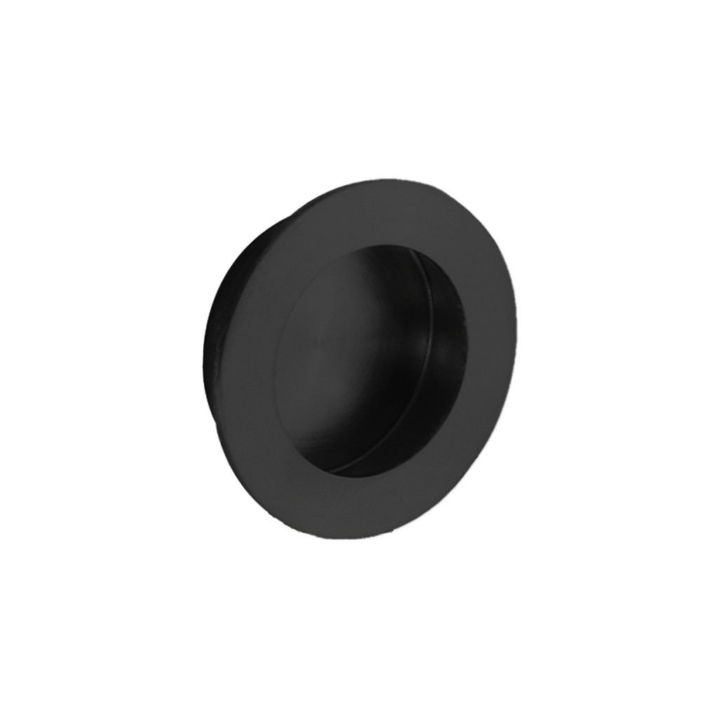 Matt Black Antimicrobial Eco-Friendly Circular Flush Pull 48mm Ø