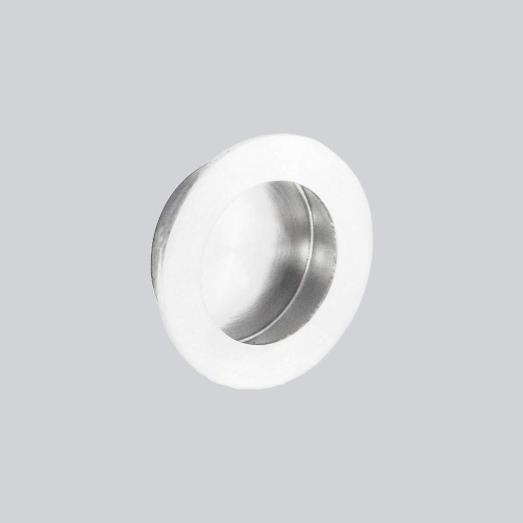 Matt White Antimicrobial Eco-Friendly Circular Flush Pull 48mm Ø