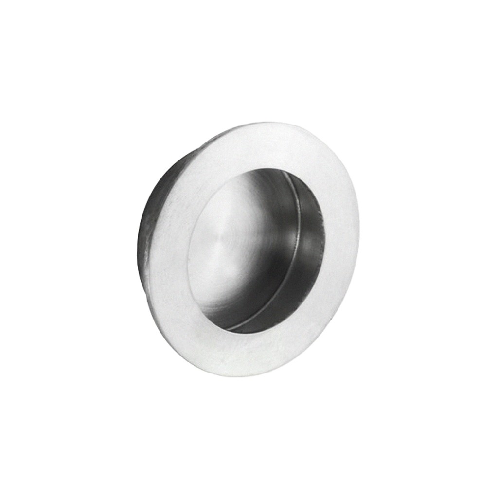 Satin Stainless Steel Antimicrobial Circular Flush Pull 48mm Ø