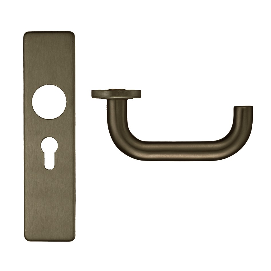 Adonic Matt Bronze Euro Profile Lever Lock Furniture