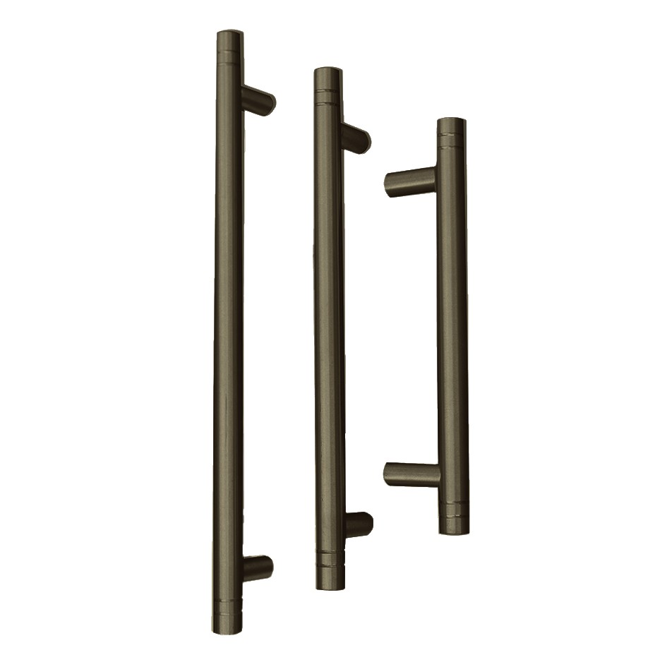 Adonic Matt Bronze ‘T-Bar’ Grooved Wardrobe & Cabinet Handles Complete with Bolt Through Fixings