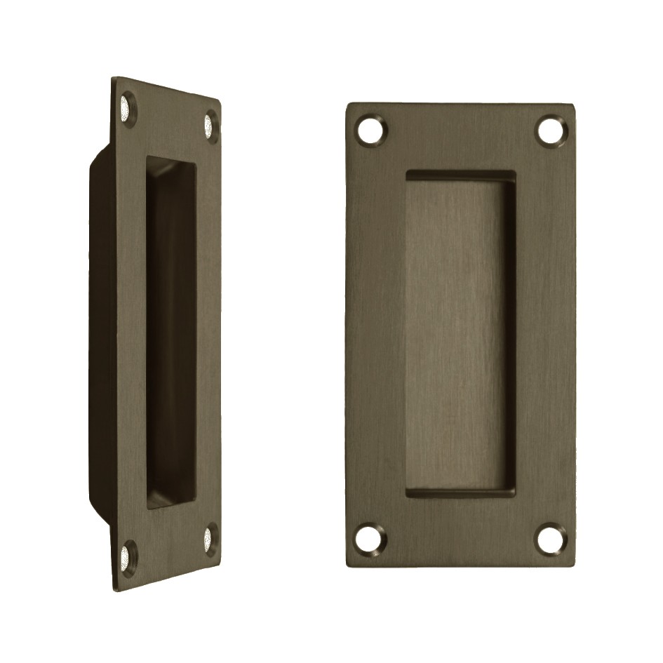 Adonic Matt Bronze Rectangular Flush Pull Handle – 100 x 50mm