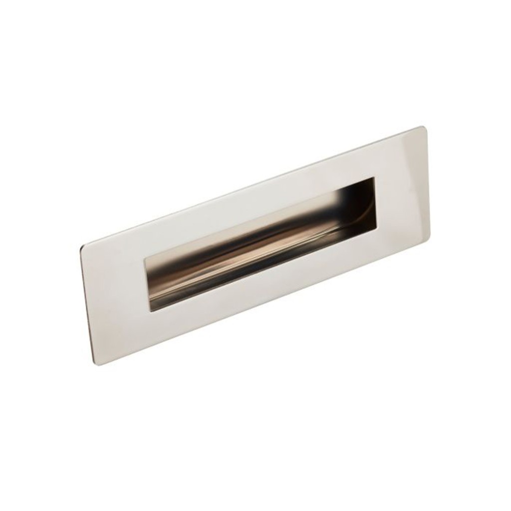 Polished Stainless Steel Rectangular Flush Pull 180mm x 60mm