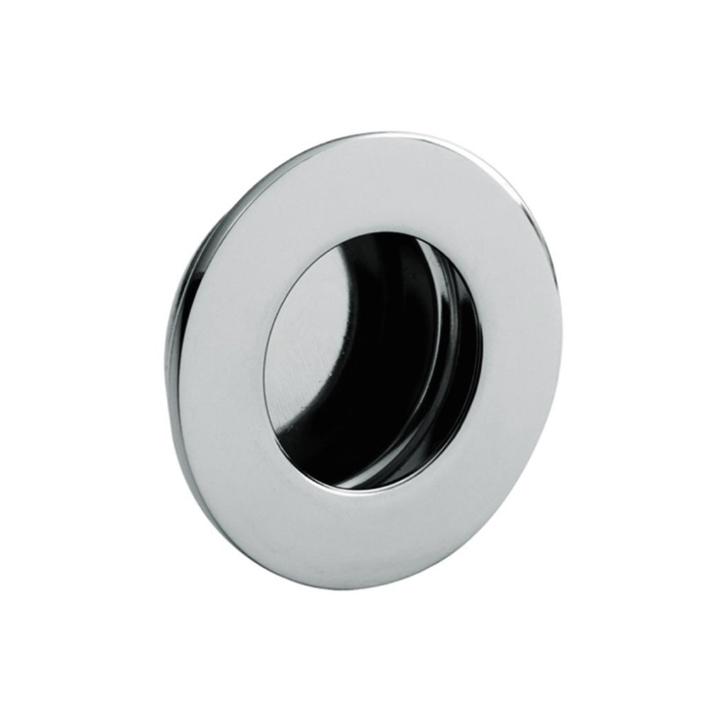 Polished Stainless Steel Circular Flush Handle 78mm Ø