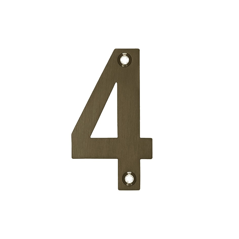 Adonic Matt Bronze Numeral 4 - Available in 50mm, 75mm & 100mm