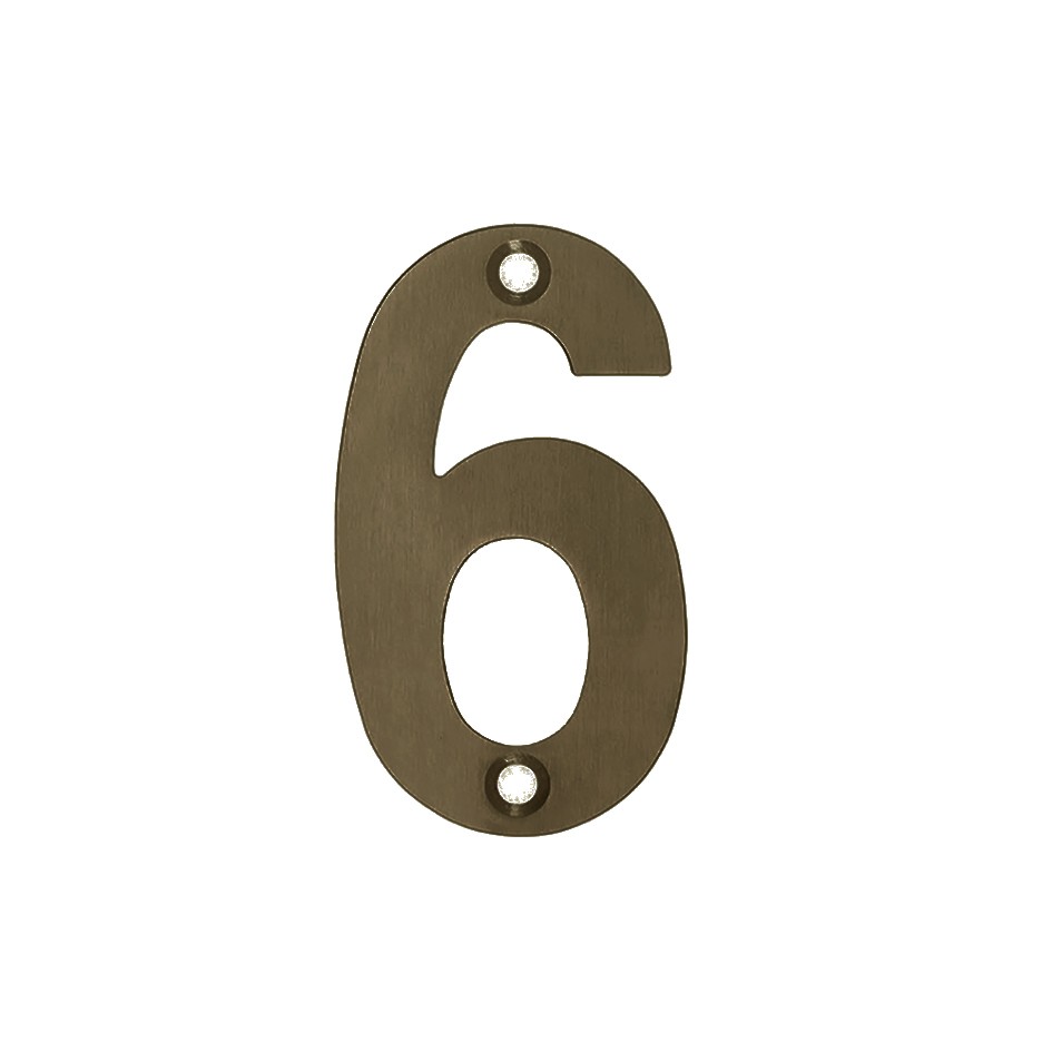 Adonic Matt Bronze Numeral 6 - Available in 50mm, 75mm & 100mm