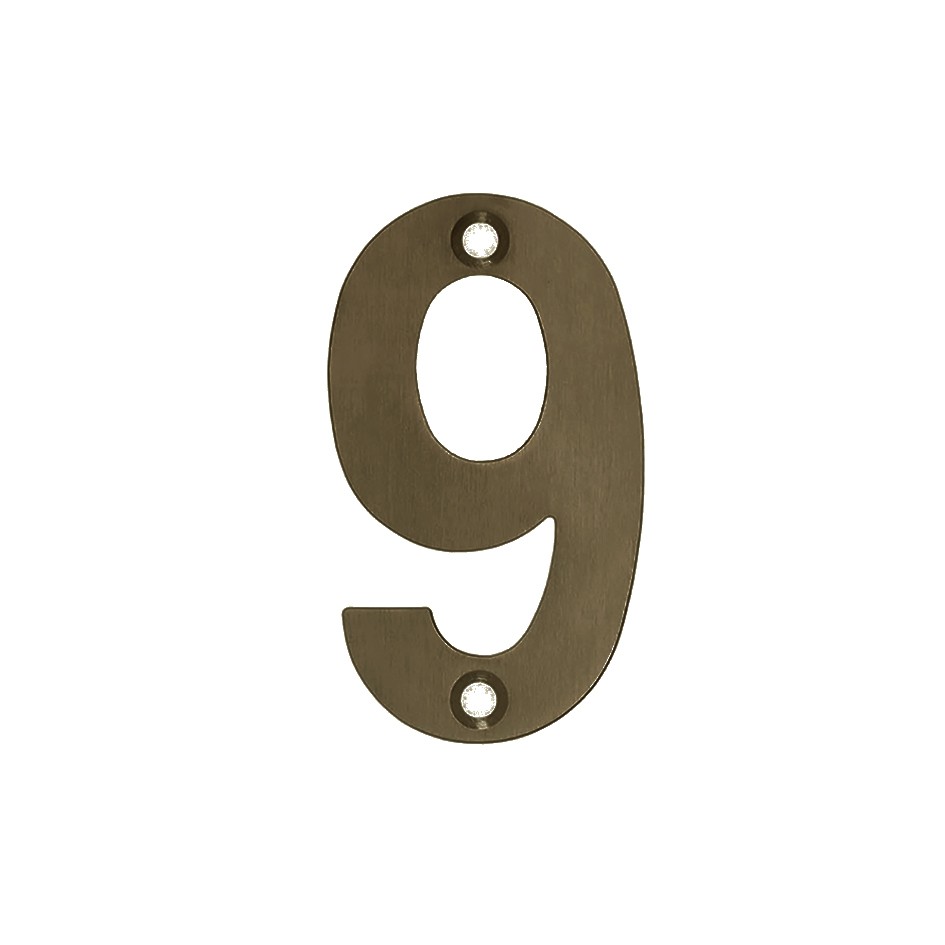 Adonic Matt Bronze Numeral 9 - Available in 50mm, 75mm & 100mm