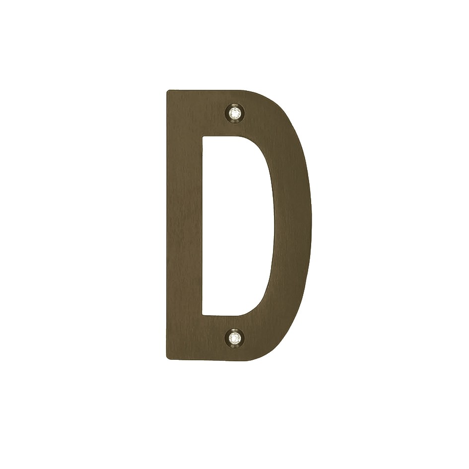 Adonic Matt Bronze Letter D - Available in 75mm & 100mm