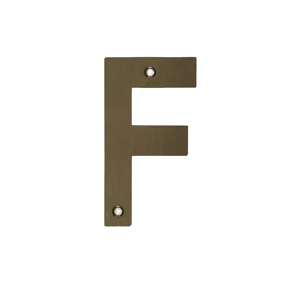 Adonic Matt Bronze Letter F - Available in 75mm & 100mm