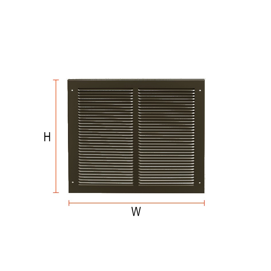 Adonic Matt Bronze Fixed Louvered vent – (W) 345mm x (H) 345mm