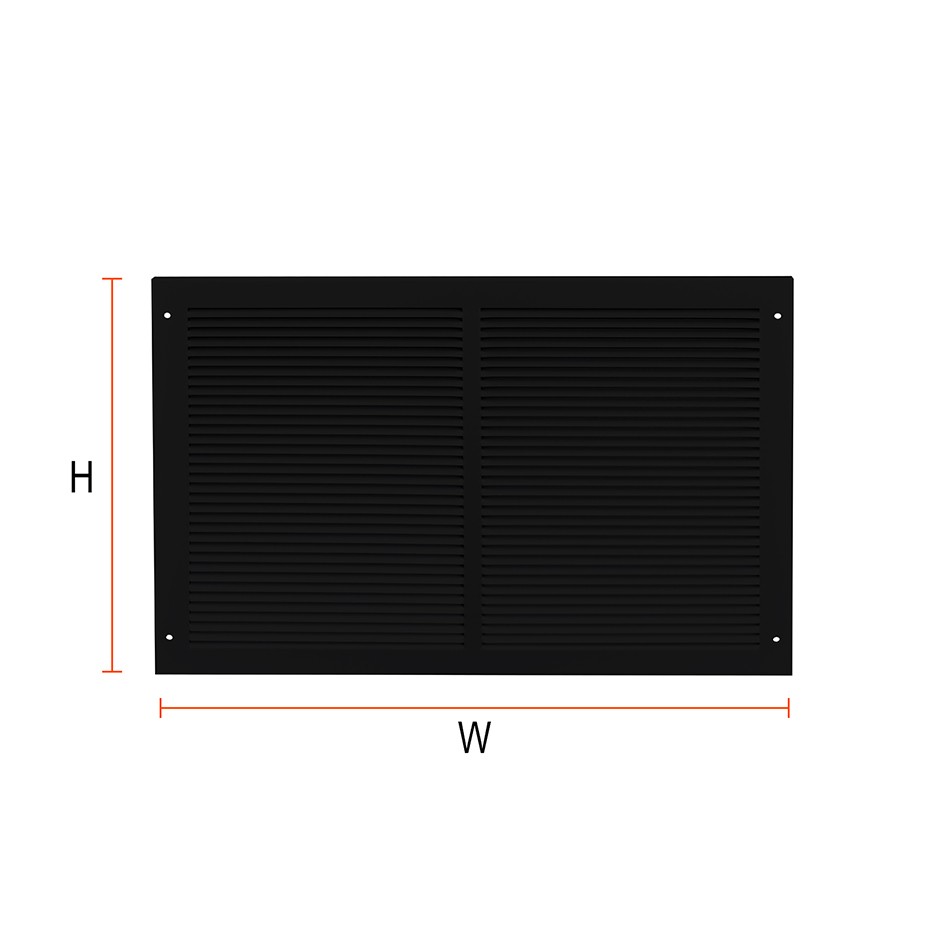 Matt Black Fixed Louvered vent – (W) 345mm x (H) 270mm