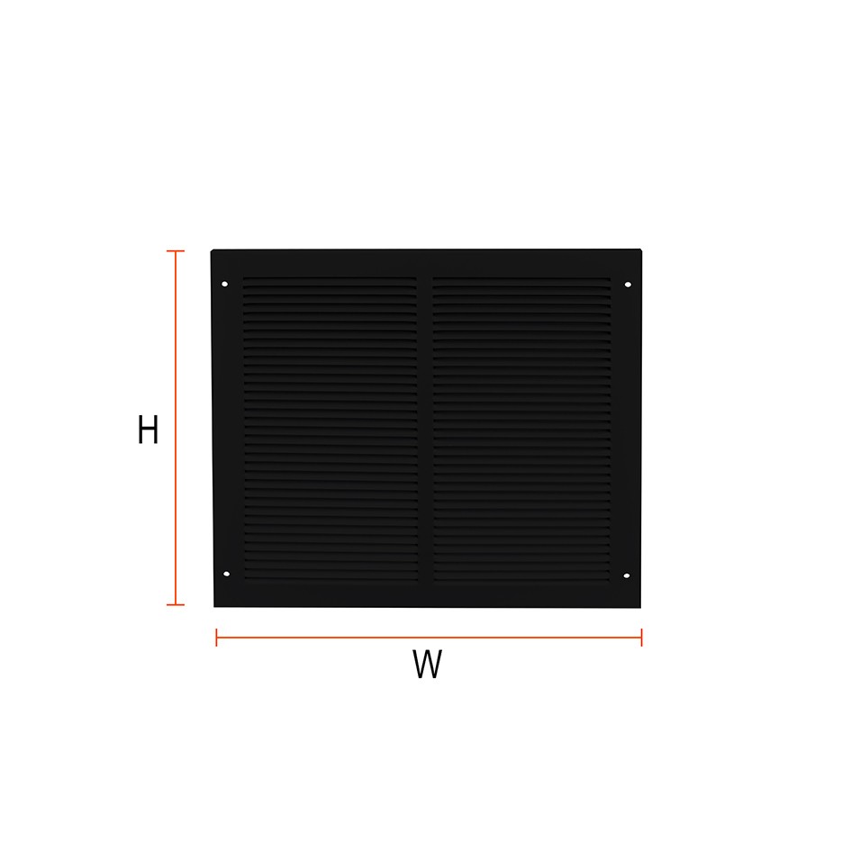 Matt Black Fixed Louvered vent – (W) 245mm x (H) 245mm