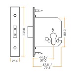 Adonic Matt Bronze Heavy Duty Euro Deadlock Case