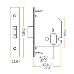 Adonic Matt Bronze Heavy Duty Oval Dead Lock Case