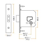 Medium Duty Three Lever Deadlock – Adonic Matt Bronze