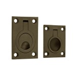 Adonic Matt Bronze Rectangular Flush Ring Pull Handles for Cupboard and Wardrobe doors