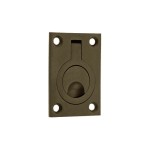 Adonic Matt Bronze Rectangular Flush Ring Pull Handles for Cupboard and Wardrobe doors