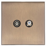 M Marcus Heritage Brass Windsor Range TV/Satellite Socket