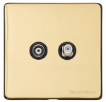 M Marcus Heritage Brass Vintage Range TV/Satellite Socket