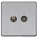 M Marcus Heritage Brass Vintage Range TV/Satellite Socket